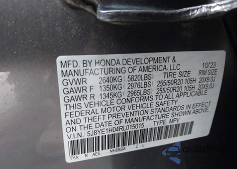 2024 Acura Mdx A-Spec from USA, damaged, VIN 5J8YE1H04RL015015